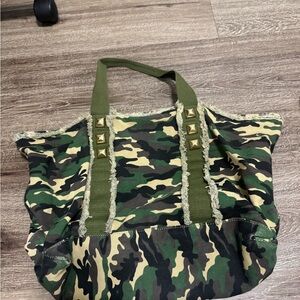 Steve Madden Camouflage Tote with Gold Studs